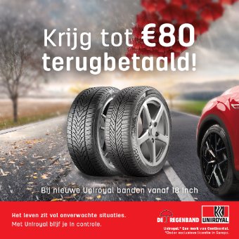 Uniroyal Cashback Actie tot 80€ winter all season paraplu